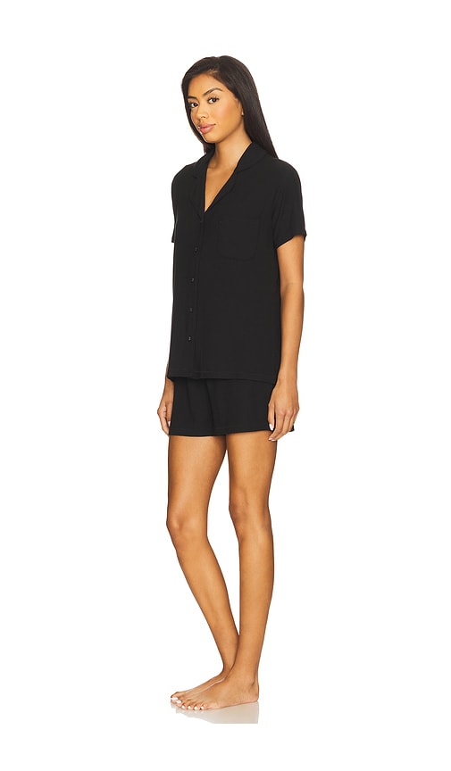 Skims Womens Soft Lounge Stretch-woven Short Pyjamas Onyx In Black