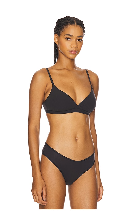 Skims Womens Onyx Fits Everybody Unlined Stretch-woven Bra In Black