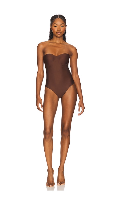 Skims Body Molded Underwire Bodysuit In Brown