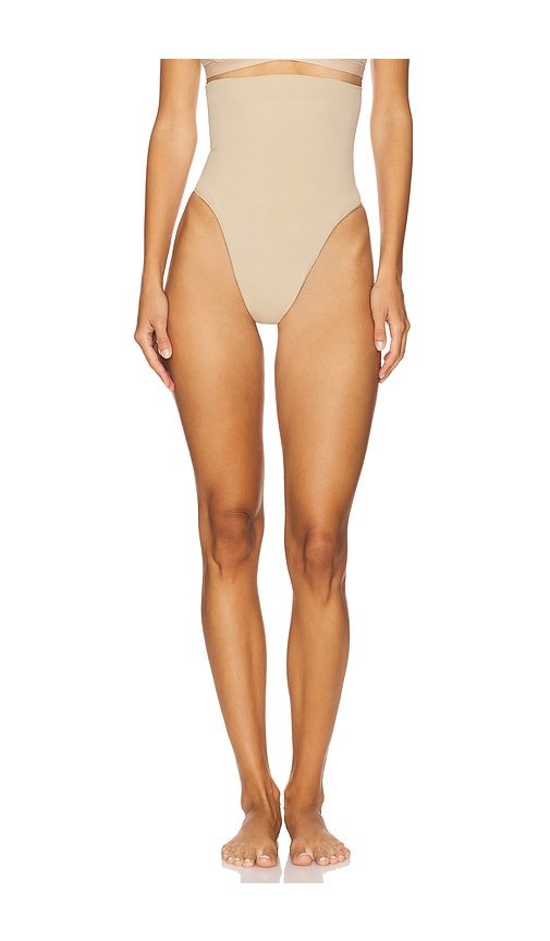 Skims Seamless Sculpt High Waist Thong In Neutral