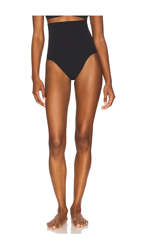 Skims Seamless Sculpt High Waist Thong In Black