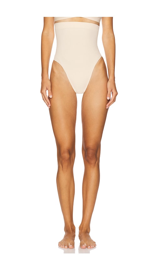 Skims Seamless Sculpt High Waist Thong In White