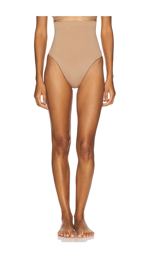 Skims Seamless Sculpt High Waist Thong In Neutral