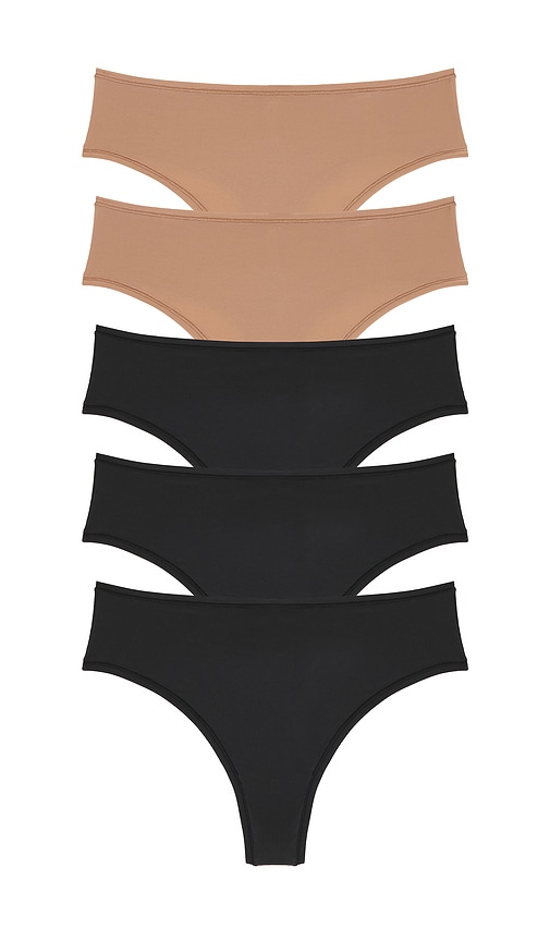 Fits Everybody Thong 5 Pack in Black. - size L (also in XL, XXL, XXS) - SKIMS - Modalova