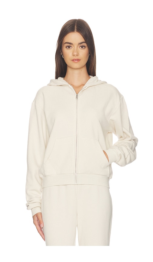 SKIMS Drapey French Terry Shrunken Zip Up Hoodie in Ivory. - size XS (also in )
