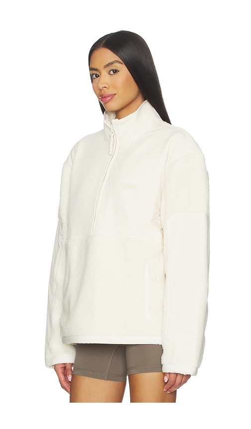 Skims Teddy Half Zip Pullover Jacket In White