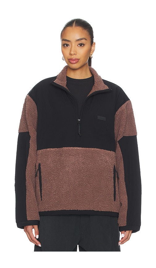 Skims Teddy Oversized Quarter-zip Sweater In Brown
