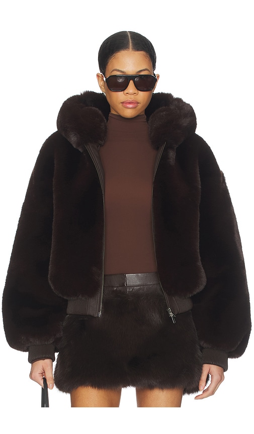 SKIMS Faux Fur Shrunken Zip Up Jacket