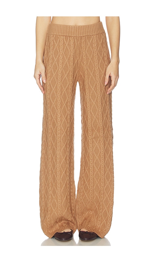 Skims Sweater Knit Straight Leg Pant In Brown