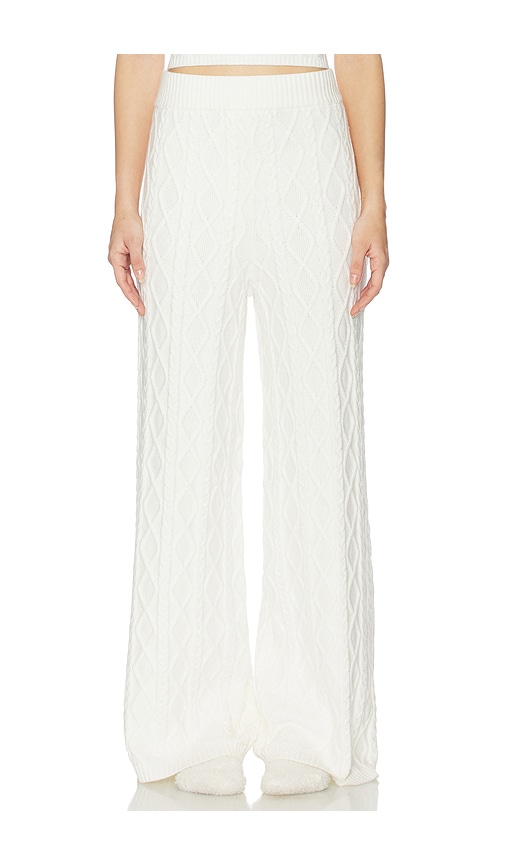 Skims Sweater Knit Straight Leg Pant In White