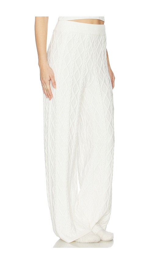 Skims Sweater Knit Straight Leg Pant In White