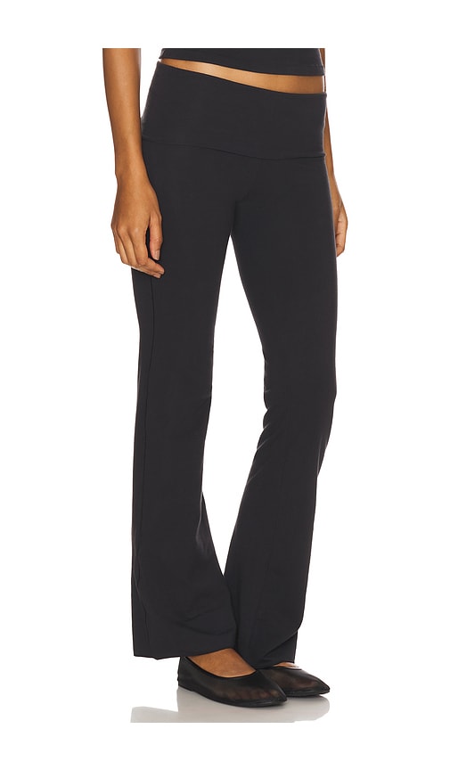 Skims Black Cotton Jersey Foldover Lounge Pants In Multi