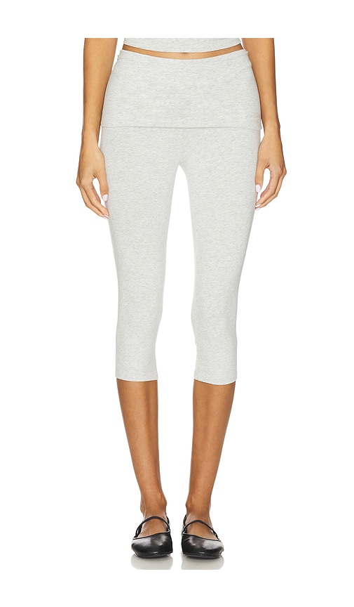 Skims Cotton Jersey Foldover Capri In Gray
