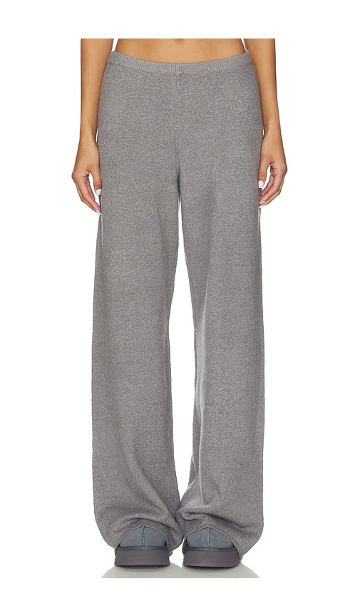 Skims Textured Knit Relaxed Pant In Gray