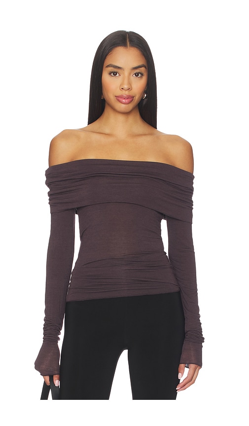 SKIMS Sheer Modal Off Shoulder Long Sleeve