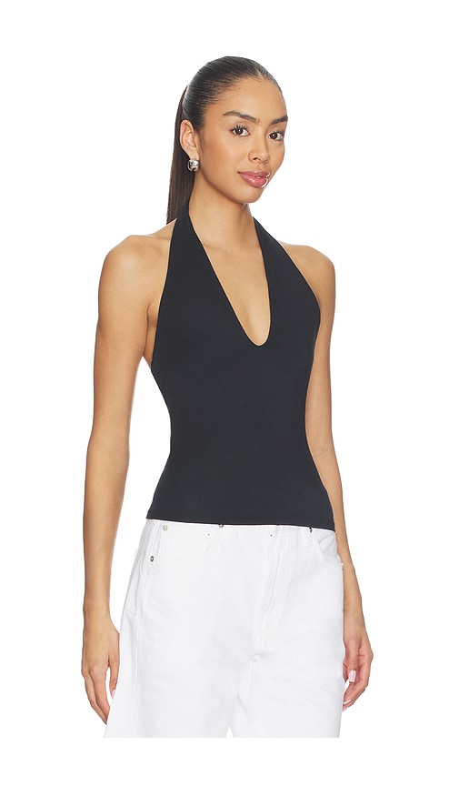 Skims Smooth Layers Halter Top In Black
