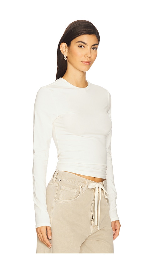 Skims Cotton Jersey Long Sleeve T-shirt In White