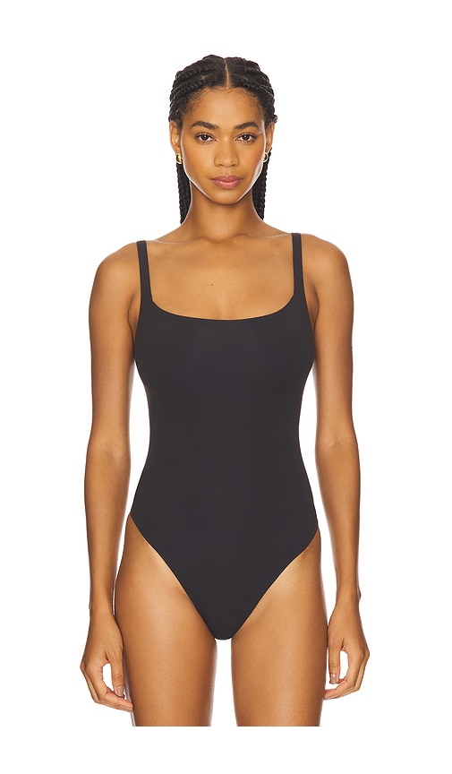 Skims Fits Everybody Square Neck Bodysuit In Black