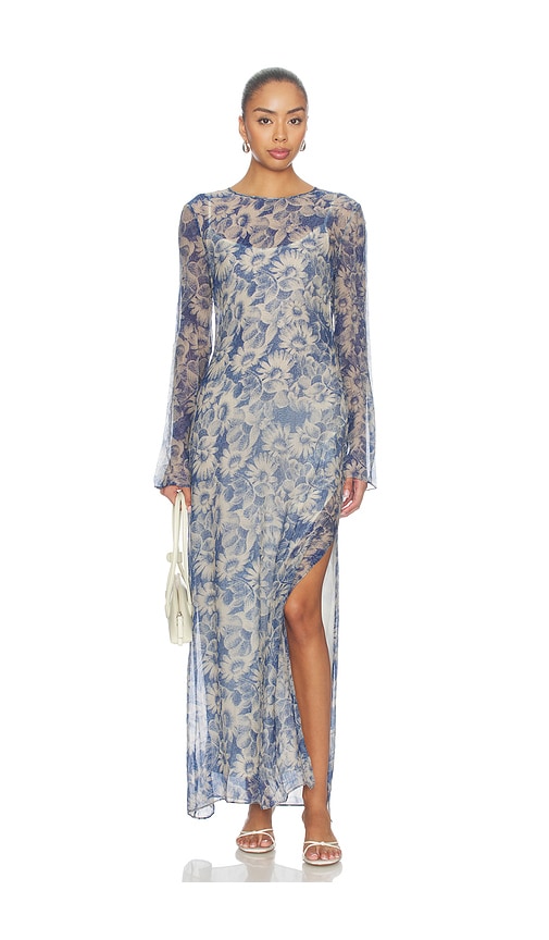 Sir Lilia Long Sleeve Maxi Dress In Daisy Meadow