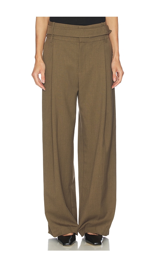 Sir Sartoria Belted Trouser In Brown