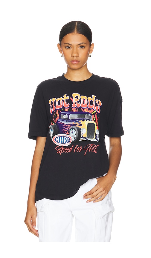 Sixthreeseven Hot Rod On Fire Tee In Black