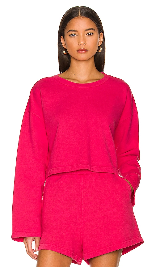 SIXTHREESEVEN The Cropped Crewneck in Pink