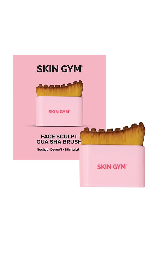 Skin Gym Gua Sha SculptFlow Facial Contour Brush in Pink.