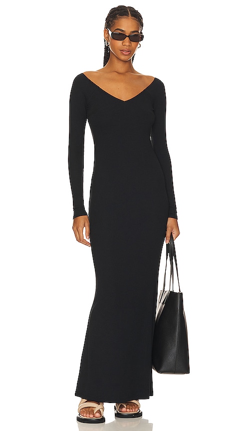 Skin Nadien Surplice Dress in Black