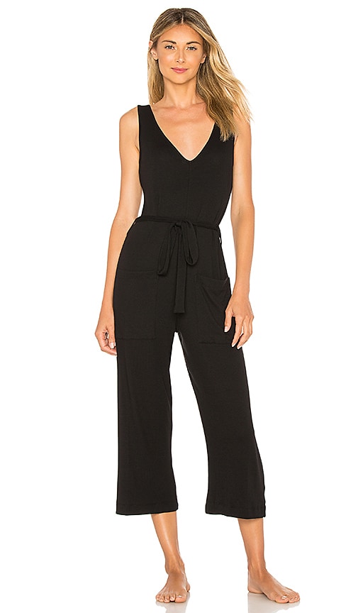 black cropped jumpsuit