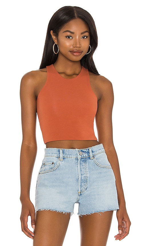 Skin Calliope Reversible Crop Top in Dusty Pink & Canyon Clay | REVOLVE