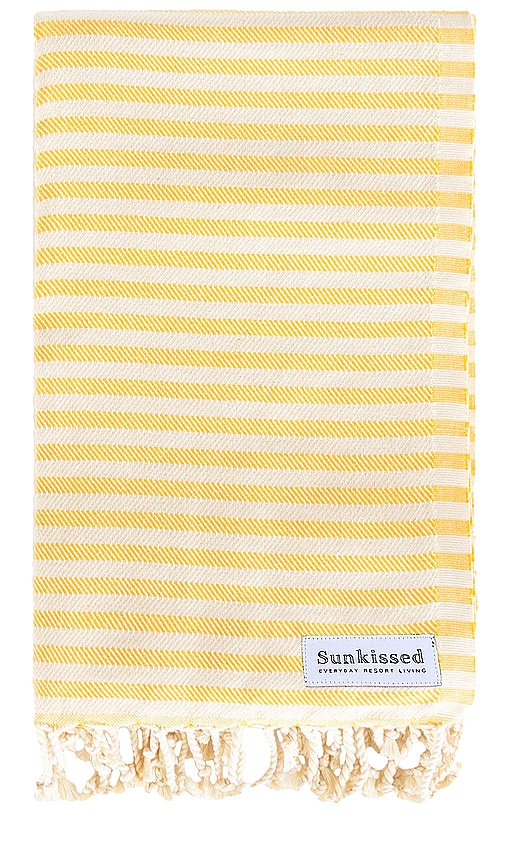 Shop Sunkissed Marbella Sand Free Beach Towel In Yellow,ivory