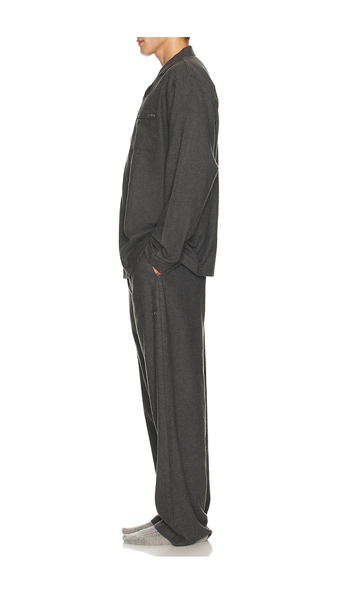 Skims Flannel Pajama Set In Gray