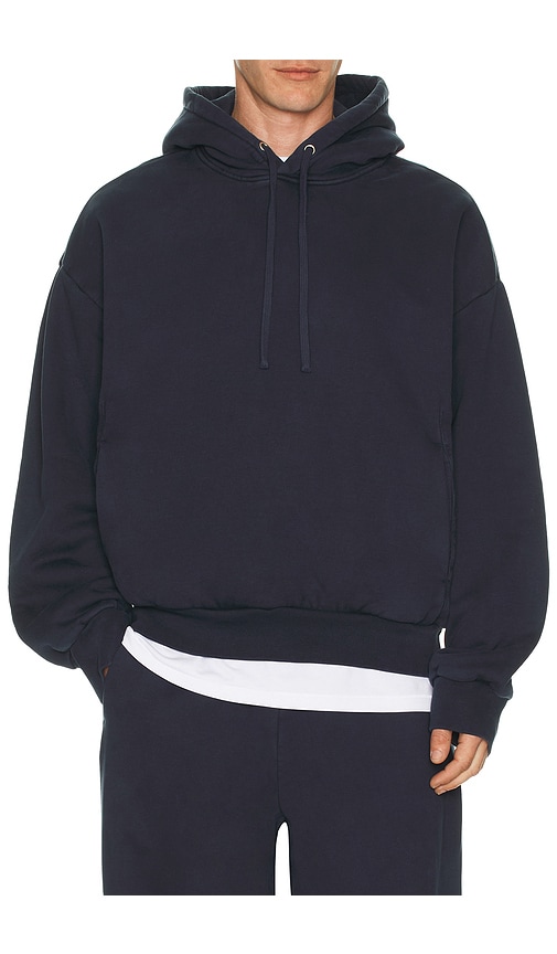 Skims Heavy Fleece Hoodie In Blue