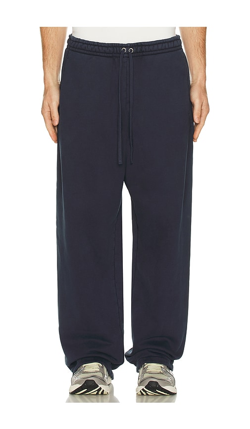 Skims Heavy Fleece Straight Leg Pant In Blue