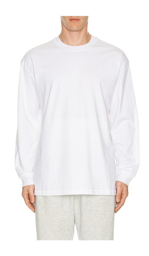 Skims Heavyweight Cotton Long Sleeve T-shirt In Gray