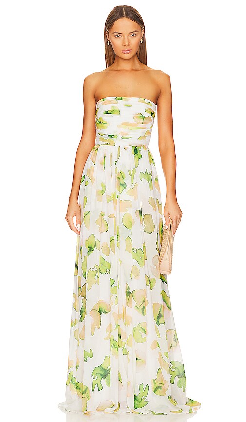 SAU LEE Camille Dress in White Multi