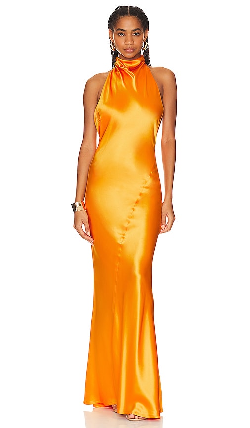 Shop Sau Lee Calypso Gown In Orange