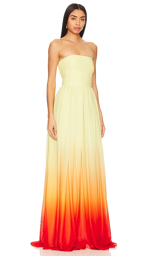 Shop Sau Lee Camille Dress In Sunset Ombre