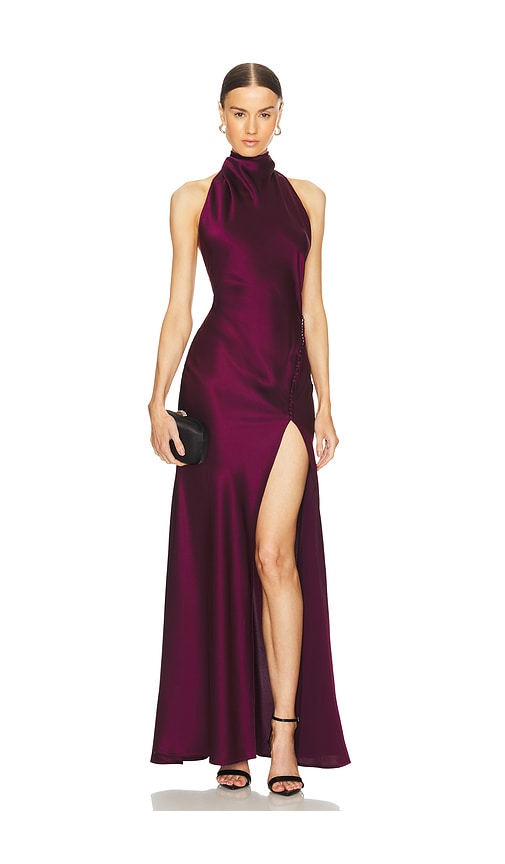 SAU LEE Penelope Gown in Bordeaux