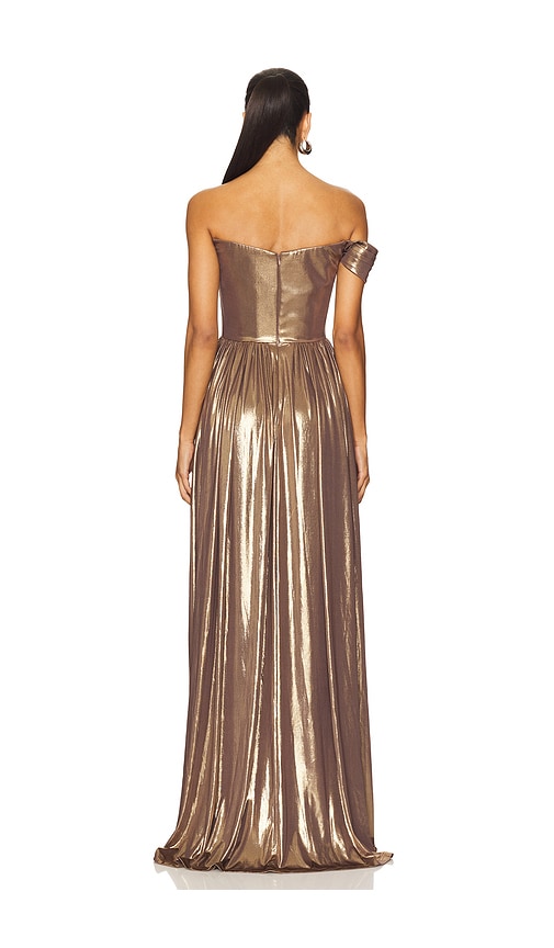  Sau Lee Abendkleid Kennedy In Metallic Gold. Größe 2. Also In 0, 4, 6, 8. 