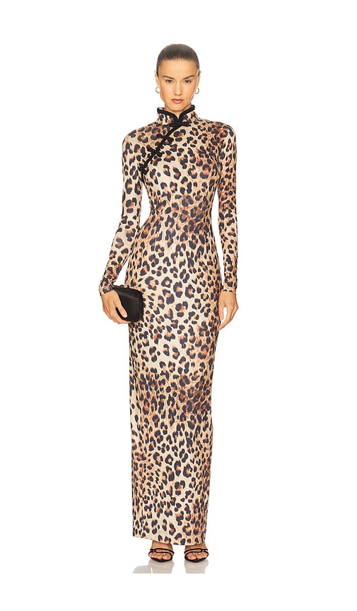 Sau Lee Irene Print Dress In Animal Print