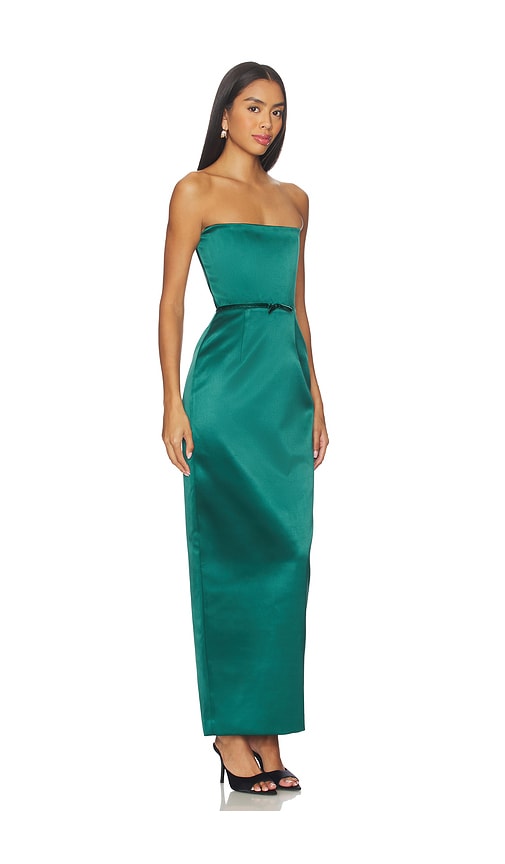 Sau Lee Taylor Satin Dress In Green