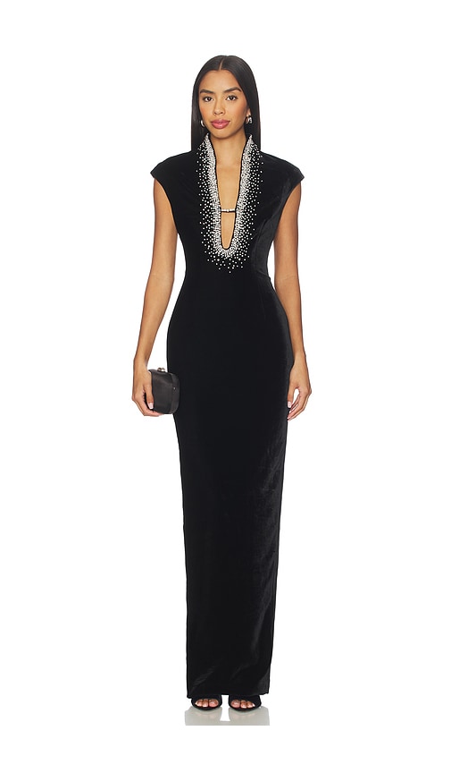 SAU LEE Lenora Velvet Gown