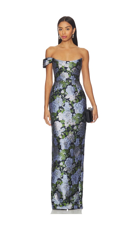SAU LEE Jackson Jacquard Gown