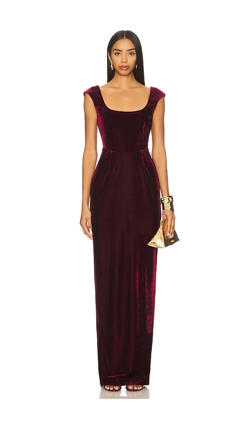 SAU LEE Brooke Velvet Gown
