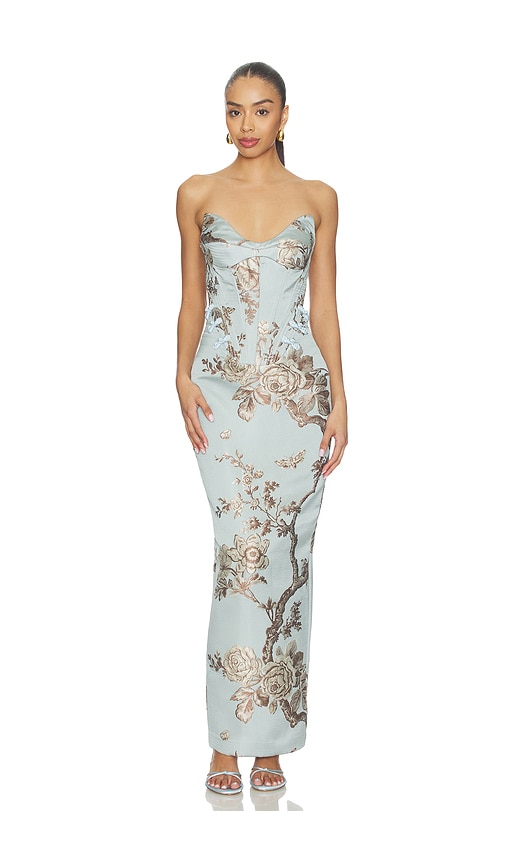 SAU LEE Novella Brocade Dress