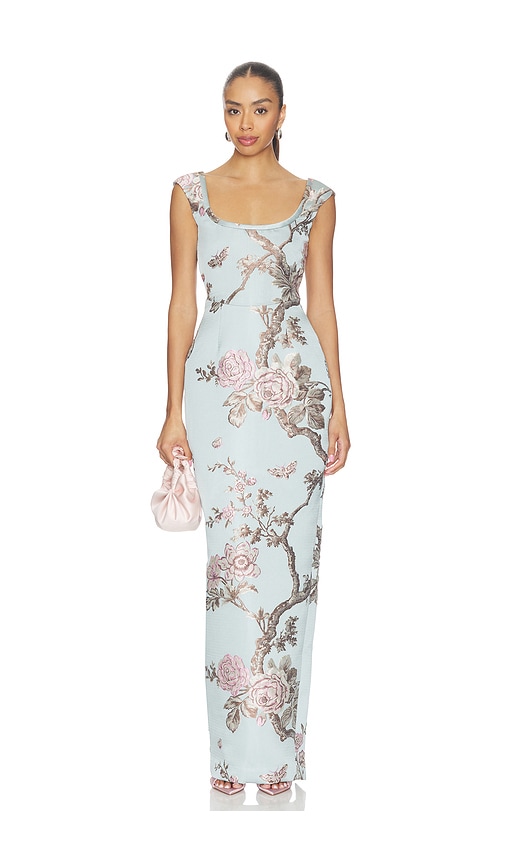 SAU LEE Brooke Brocade Gown