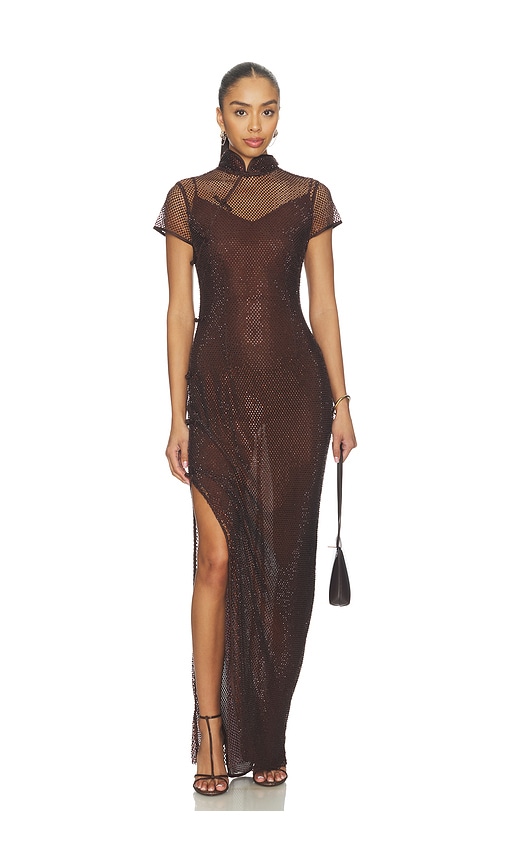 Ming Crystal Dress by SAU LEE in Dark Brown