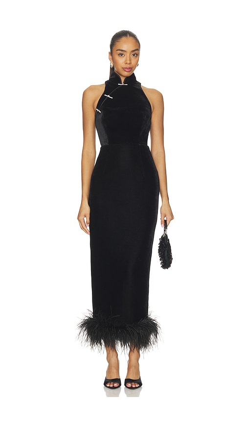 Jillian Velvet Dress by SAU LEE in Black