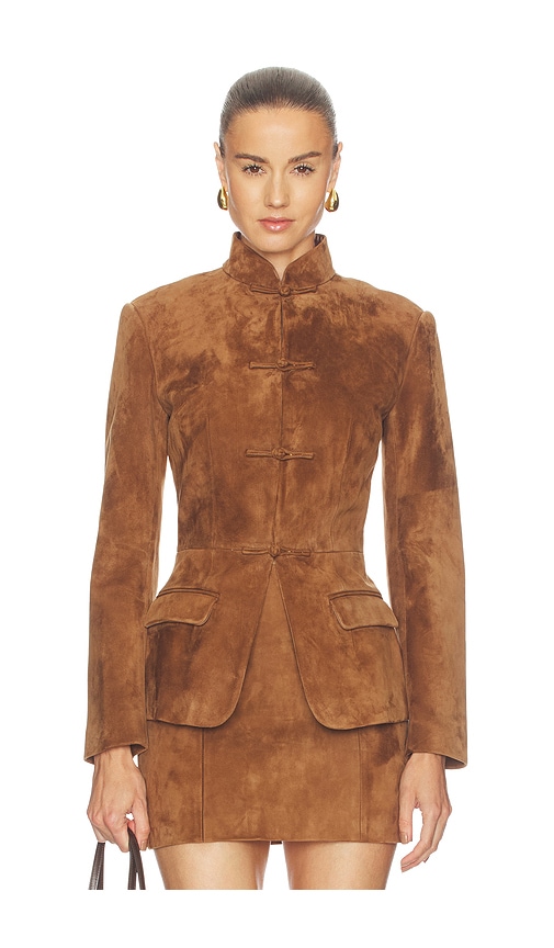 Alba Suede Tang Jacket by SAU LEE in Brown